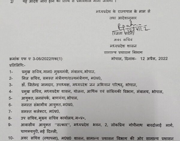 मध्यप्रदेश :डॉ.जितेंद्र जामदार को राज्यमंत्री का मिला दर्जा 1 IMG 20220412 191048