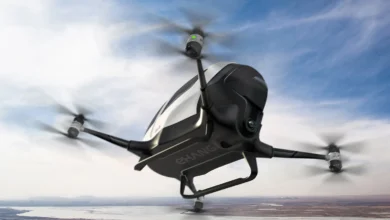 Ehang 184 passenger drone CES 2016 dezeen ban