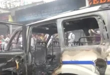 बंगाल में हिंसक हुआ नबन्ना चलो मार्च : कार्यकर्ताओं ने पुलिस की गाड़ी जलाई 10 nabbana 1663065002