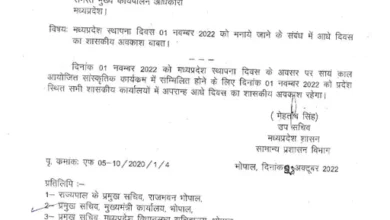 मध्यप्रदेश : 1 नवंबर को सरकारी कर्मचारियों को आधे दिन की छुट्टी 14 page 0001 1 1667031755