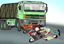 truck and bike accident