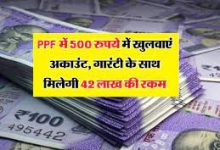 PPF Scheme मात्र 500 रुपये में खोले ये अकाउंट, मंथली निवेश पर मिलेगा 42 लाख का फंड जाने कैसे मिलेगा ये लाभ
