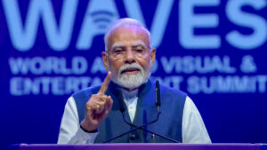 प्रधानमंत्री नरेंद्र मोदी ने मुंबई में विश्व ऑडियो विजुअल और मनोरंजन शिखर सम्मेलन (वेव्स) 2025 का उद्घाटन किया। 2 1200 675 24074416 198 24074416 1746084447507