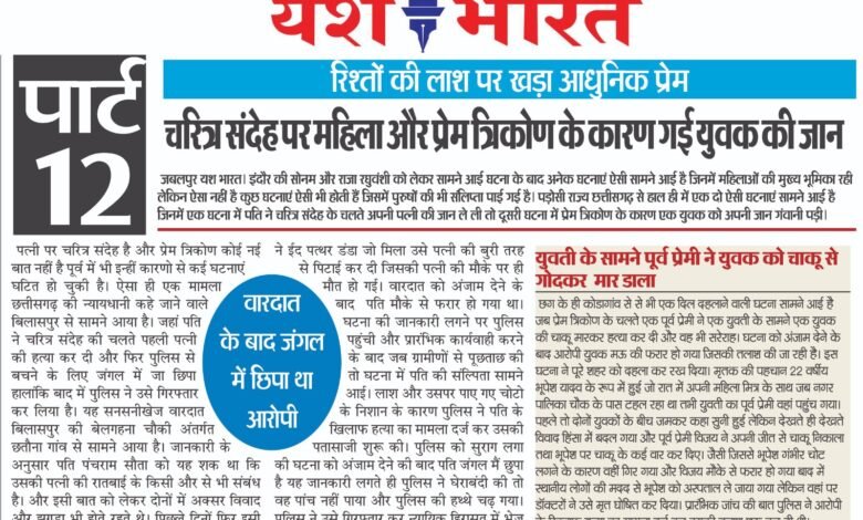 चरित्र संदेह पर महिला और प्रेम त्रिकोण के कारण गई युवक की जान 1 WhatsApp Image 2025 06 26 at 1.39.12 PM