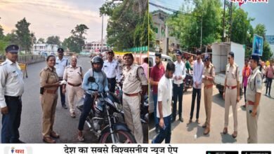 आम वाहन चालकों के साथ पुलिस वालों पर भी की गई चालानी कार्यवाही 8 02 21