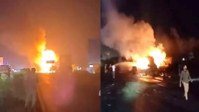 जयपुर-अजमेर हाईवे पर बड़ा हादसा, LPG गैस सिलेंडर से भरे ट्रक में लगी आग 12 01 10