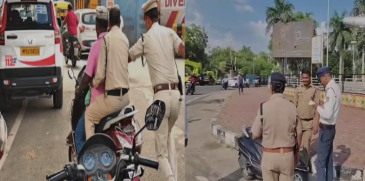 भोपाल पुलिस ने नियमों का उल्लंघन करने वाले 85 पुलिसकर्मियों पर की कार्रवाई 1 dddd