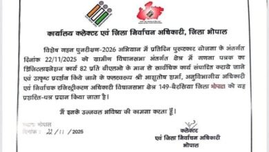 बैरसिया SDM आशुतोष शर्मा और हुजूर SDM विनोद सोनकिया सहित कई अधिकारी सम्मानित 8 IMG 20251123 WA0005