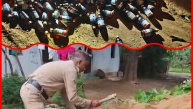 रेत के ढेर में छिपा रखी थी नशीली कफ सिरप : ऊपर से फैला दी लौकी की बेल, पुलिस ने जेसीबी से खोद निकाली 286 शीशियां 6 IMG 102425 041125 1762232074612