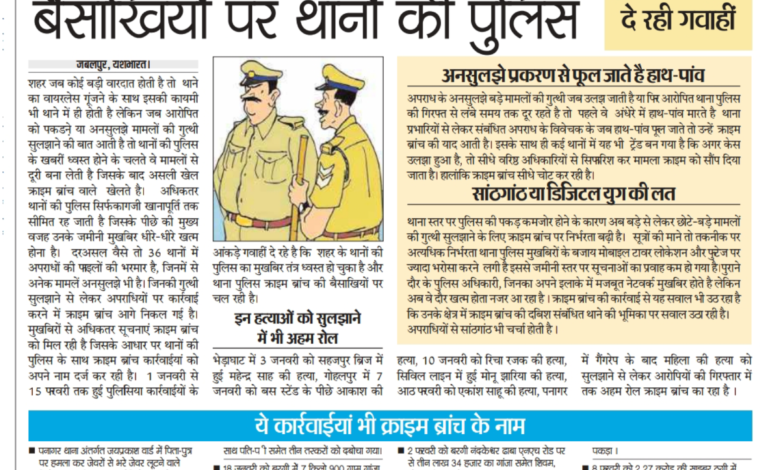 खबरीं ध्वस्त: क्राइम ब्रांच की बैसाखियों पर थानों की पुलिस, डेढ़ माह में हुई कार्रवाईयां दे रही गवाहीं मुखबिर तंत्र हुआ ध्वस्त 1 kmc 20260216 231651