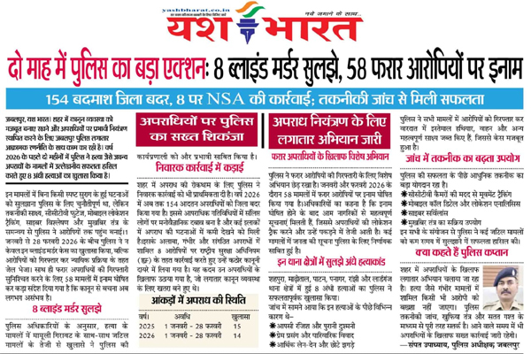 दो माह में पुलिस का बड़ा एक्शन: 8 ब्लाइंड मर्डर सुलझे, 58 फरार आरोपियों पर इनाम 1 01 23