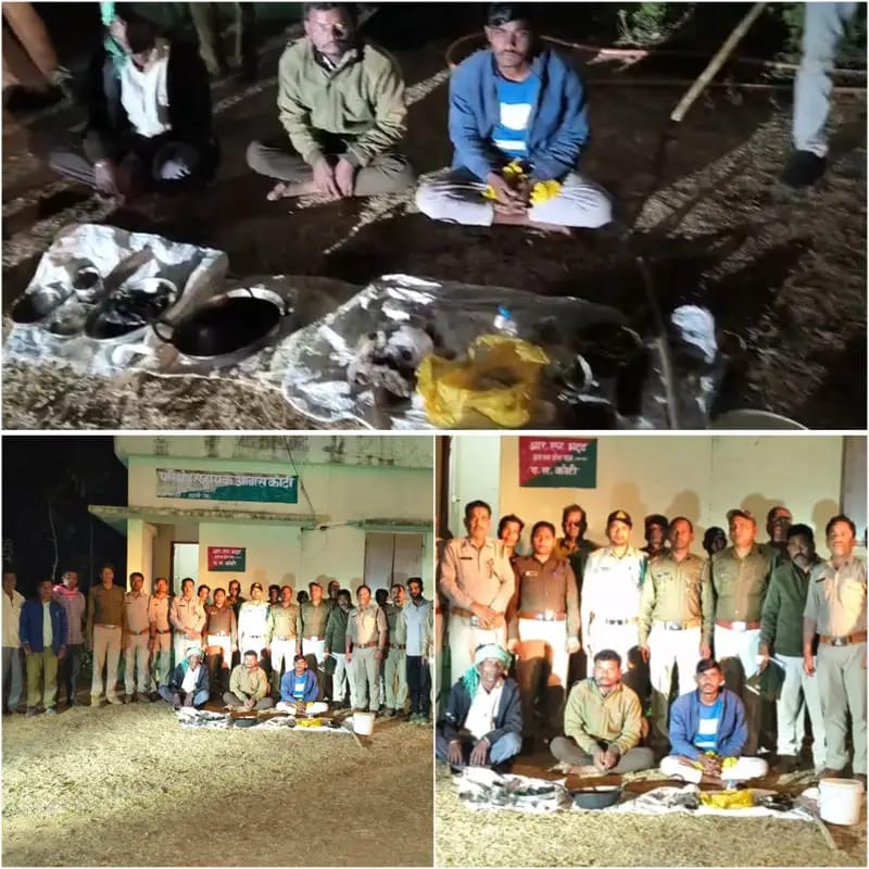 चीतल का शिकार कर मना रहे थे जश्न, वन विभाग ने दबिश देकर 3 शिकारियों को दबोचा 2 IMG 20260302 WA0222