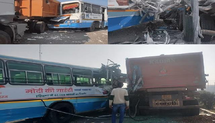 रुड़की में ट्रक और हरियाणा रोडवेज की बस की टक्कर, 15 यात्री घायल 1 Untitled 6 copy 5