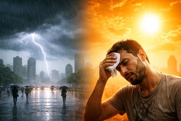 देश में मौसम का दोहरा असर: कहीं 45°C की तपिश, तो कहीं बारिश-बर्फबारी 1 04 18
