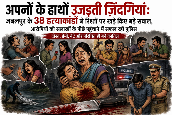 रिश्तों का खूनी दौर: जबलपुर में 38 हत्याओं के पीछे निकले अपने ही कातिल,आरोपियों को सलाखों के पीछे पहुंचाने में सफल रही पुलिस 1 05 3