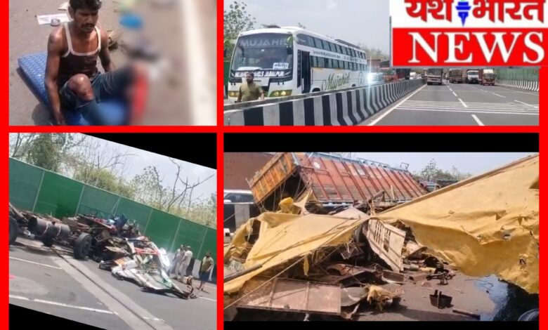 कबाड़ से भरे ट्रक की बॉडी अलग होकर कंटेनर से टकराई : दोनों वाहन पलटे, कुरई घाट में बड़ा हादसा, चालक घायल; हाईवे पर लगा लंबा जाम 1 InCollage 20260615 200426471