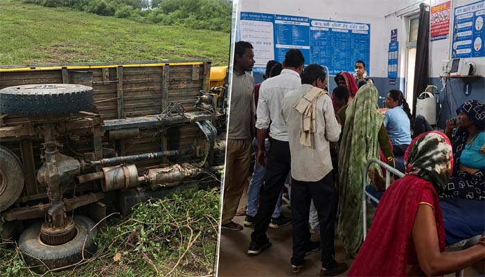 ओवरलोड पिकअप बनी हादसे की वजह, ट्रैक्टर को ओवरटेक करते पलटी; 23 मजदूर घायल, चालक फरार 1 Untitled 8 copy 3
