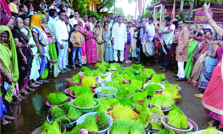 सद्भाव के बीच मनाया मेल-मिलाप का पर्व कजलियां, गले मिलकर दी शुभकामनाएं, दूर किए गिले-शिकवे, गाटरघाट में कजलियां मेला आज 1 12