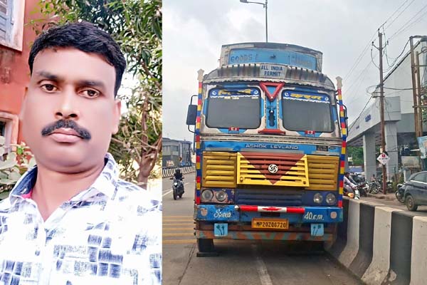 ट्रक सुधारते समय चालक आया चपेट में, मौत, मदन महल फ्लाईओवर के ढलान पर हादसा,ड्राइवर के ऊपर से गुजरा पहिया 1 06