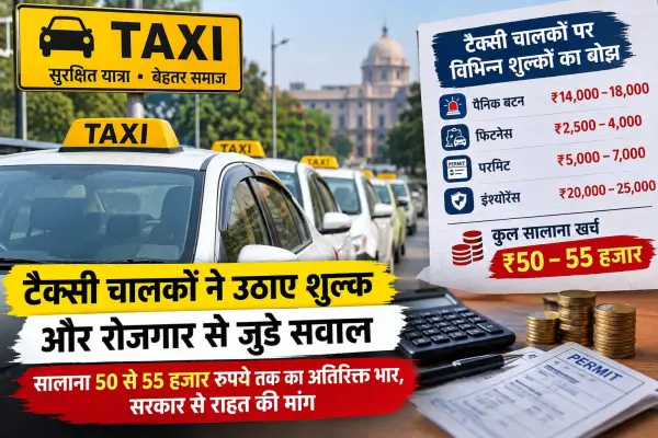 टैक्सी चालकों ने उठाए शुल्क और रोजगार से जुड़े सवाल सालाना 50 से 55 हजार रुपये तक का अतिरिक्त भार, सरकार से राहत की मांग 1 20260927141651 IwvKwgPZ