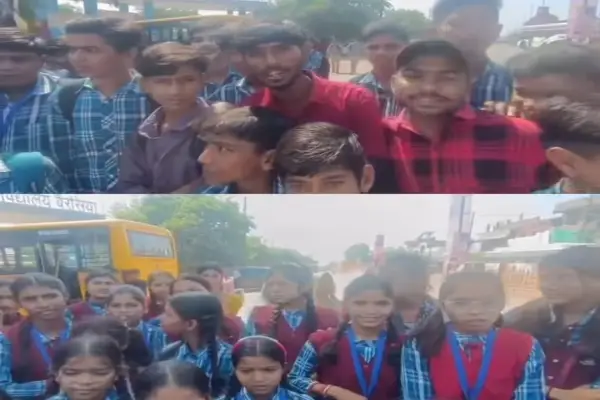 बसों की कमी को लेकर छात्रों का हंगामा, एक बस में 80 90 बच्चों को बैठाने का आरोप, परिवहन व्यवस्था सुधारने की मांग 1