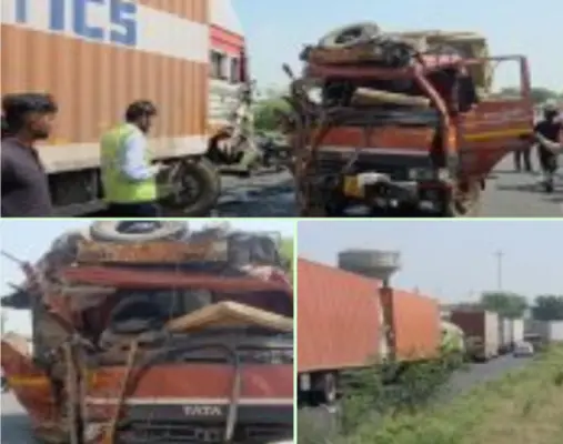 सड़क निर्माण के बीच NH-44 पर वाहनों की सीधी भिड़ंत : रेफर किया गया घायल चालक; हाईवे पर लगा लंबा जाम 1 20261009111235 a8VrAXQa